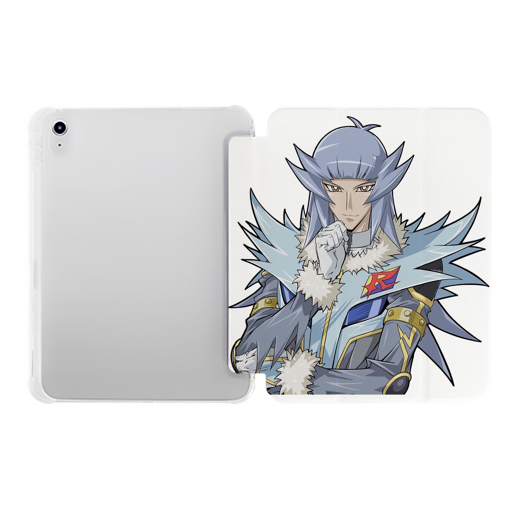 （画像用） 遊☆戯☆王 Yu-Gi-Oh! IPad ケース ペン収納付き 三つ折りスタンド PUレザー×シリコン 対応機種9.5/10.5/10.9インチ
